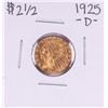 Image 1 : 1925-D $2 1/2 Indian Head Quarter Eagle Gold Coin