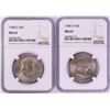 Image 1 : Lot of (2) 1948-D Franklin Half Dollar Coins NGC MS63
