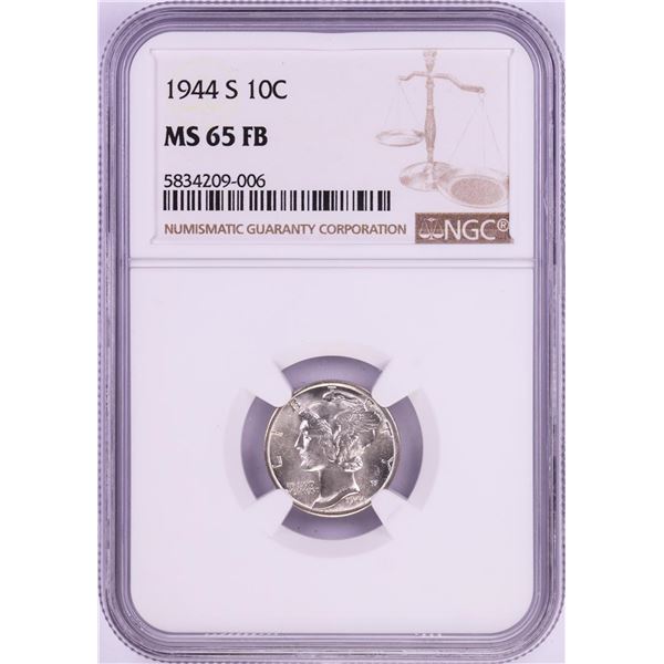 1944-S Mercury Dime Coin NGC MS65FB