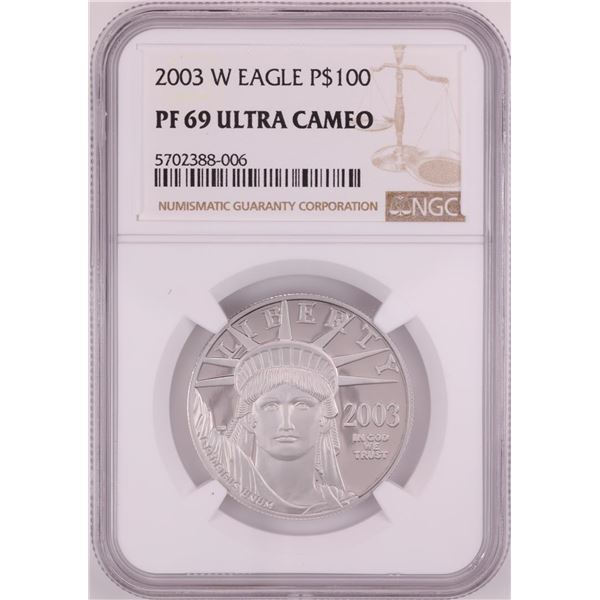 2003-W $100 Proof Platinum American Eagle Coin NGC PF69 Ultra Cameo
