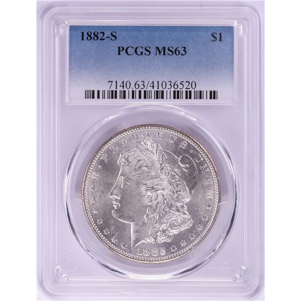 1882-S $1 Morgan Silver Dollar Coin PCGS MS63