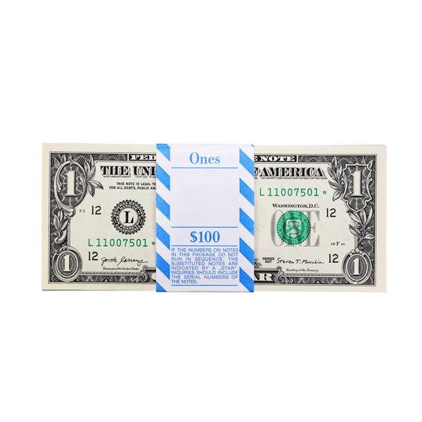 Pack of (100) Consecutive 2017 $1 Federal Reserve STAR Notes San Francisco