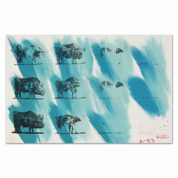 Ringo Daniel Funes "Eleven Bulls (Picasso)" Original Mixed Media on Canvas
