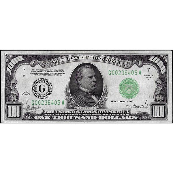 1934A $1,000 Federal Reserve Note Chicago