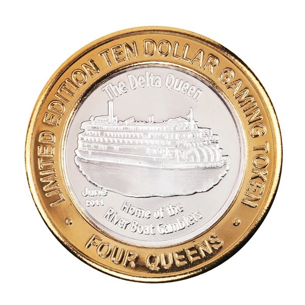 .999 Fine Silver Four Queens Casino Las Vegas, NV $10 Limited Edition Gaming Token