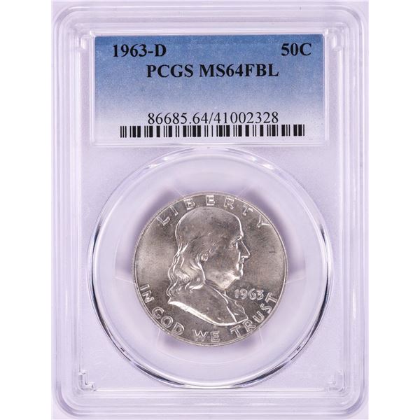 1963-D Franklin Half Dollar Coin PCGS MS64FBL