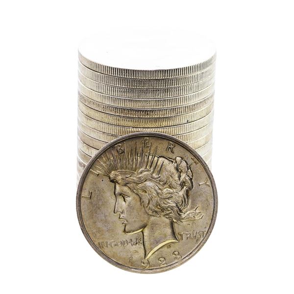 Roll of (20) Brilliant Uncirculated 1923 $1 Peace Silver Dollar Coins