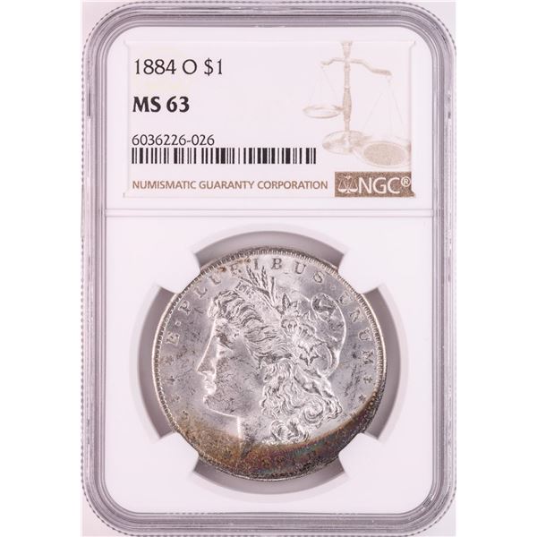 1884-O $1 Morgan Silver Dollar Coin NGC MS63 Great Toning