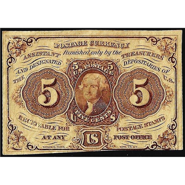 July 17, 1862 Five Cents First Issue Fractional Currency Note