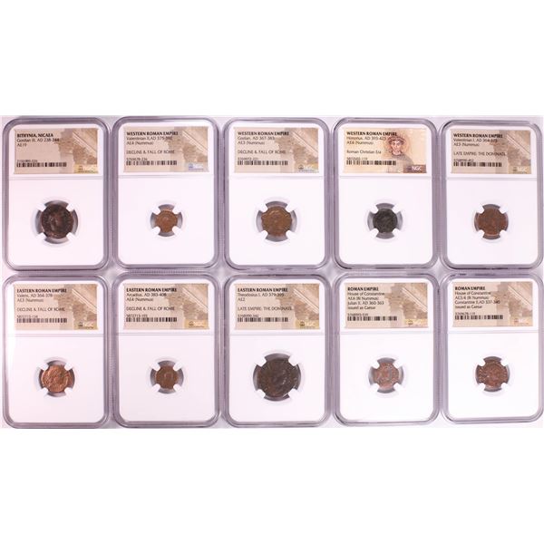 Lot of (10) Ancient Roman Empire Coins NGC Certified