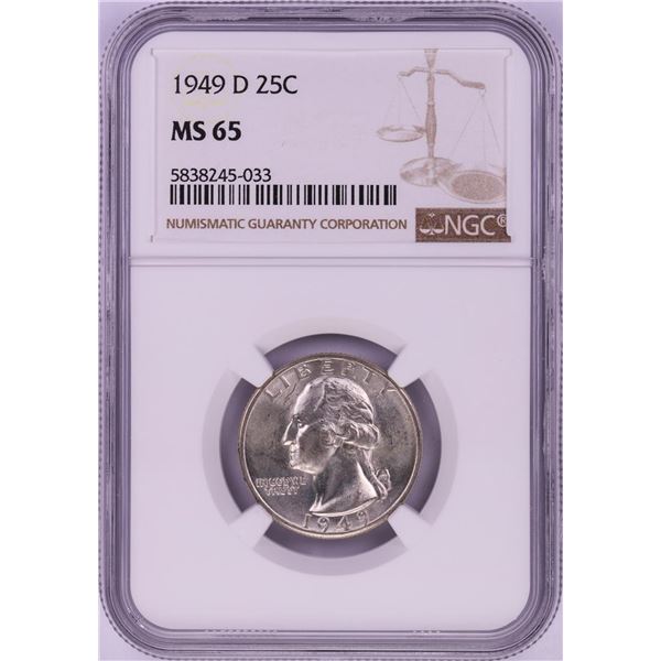 1949-D Washington Quarter Coin NGC MS65