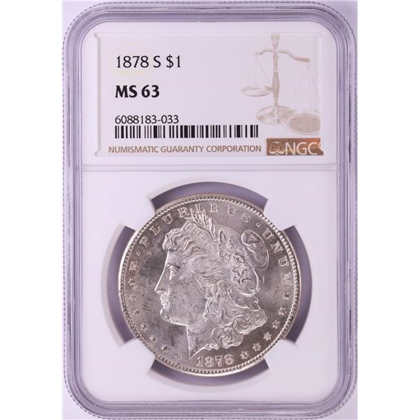 1878-S $1 Morgan Silver Dollar Coin NGC MS63