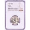 Image 1 : 1939 Washington Quarter Coin NGC MS65