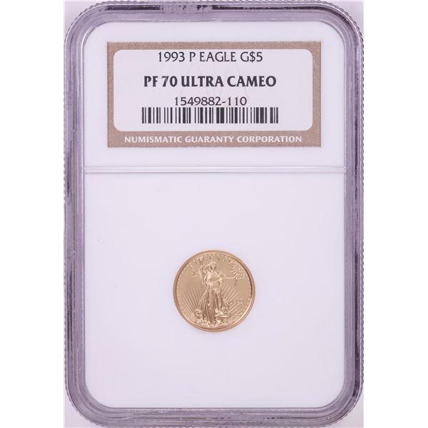 1993-P $5 Proof American Gold Eagle Coin NGC PF70 Ultra Cameo