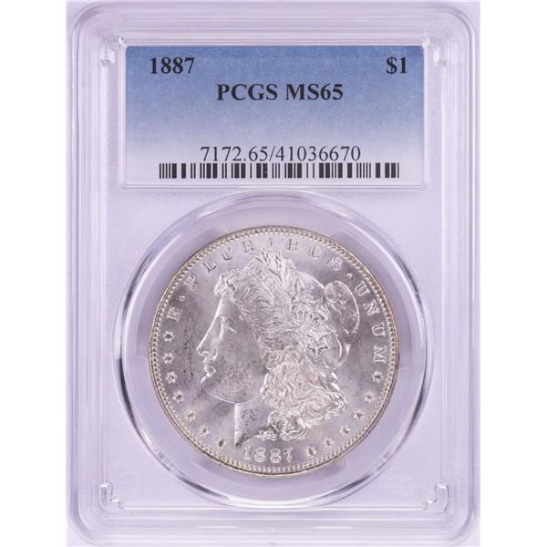 1887 $1 Morgan Silver Dollar Coin PCGS MS65