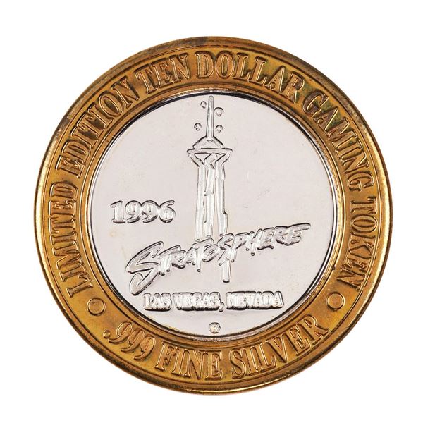 .999 Silver Stratosphere Las Vegas, Nevada $10 Casino Limited Edition Gaming Token