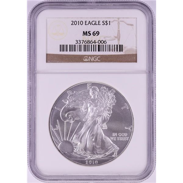 2010 $1 American Silver Eagle Coin NGC MS69