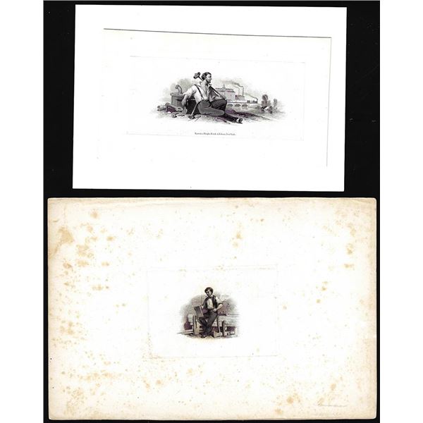 Lot of (2) 1800's Vignette from Original Proof Plates