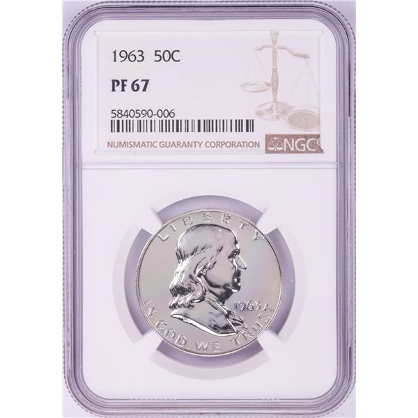 1963 Proof Franklin Half Dollar Coins NGC PF67