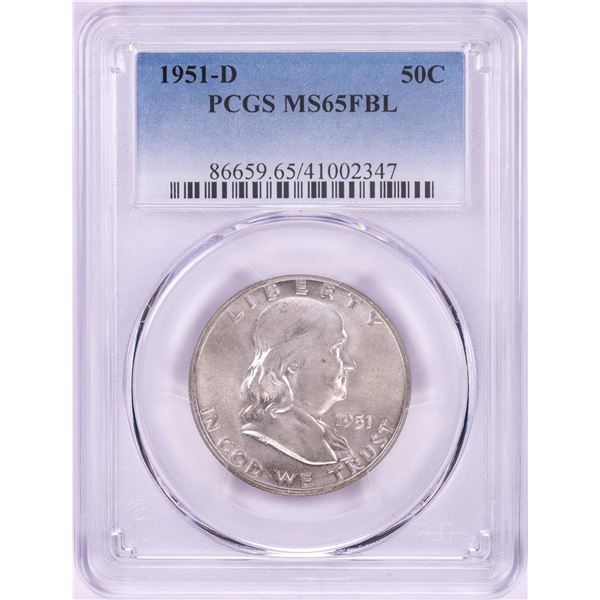 1951-D Franklin Half Dollar Coin PCGS MS65FBL