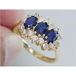 Fine 1.25 ct Certified Sapphire & VS Diamond Ring 14kt