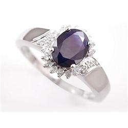 1.25 ct Certified Purple Spinel & Sapphire Ring