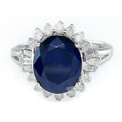 2.75 ct Certified Sapphire & Diamond Ring 14kt