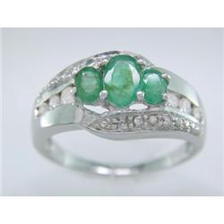 USGL Certified 3.25 ct Emerald & VS Diamond Ring 14kt