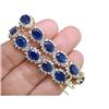 Antique 3.25 ct Blue Topaz & Sapphire Ring 14kt Gold