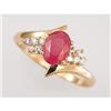 Image 1 : Gem Certified 1.75 ct Ruby & Diamond Pendant 14kt Gold