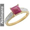 Image 1 : USGL Certified Gem 1.75 ct Ruby & Diamond Ring 14K Gold