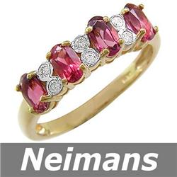 Certified 6.75 ct Pink Kunzite & Diamond Ring 14kt Gold