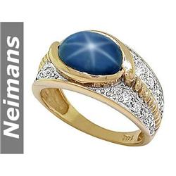 Gem Certified 1.50 ct Sapphire & Diamond Ring 14kt Gold