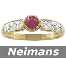 .75 ct Ruby & Diamond Ring 14kt Gold CERTIFIED