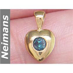 Certified .25 ct Blue Diamond Pendant 14kt Gold