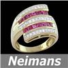 Image 1 : USGL Certified Gem 1.50 ct Ruby & Diamond Ring 14k Gold