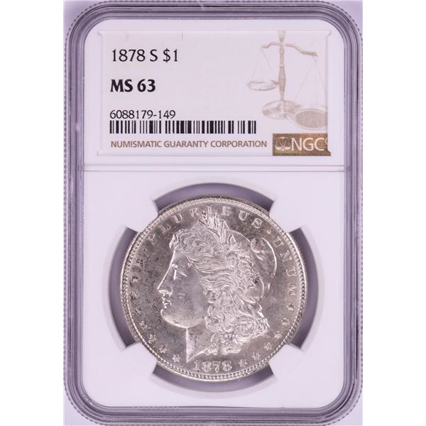 1878-S $1 Morgan Silver Dollar Coin NGC MS63