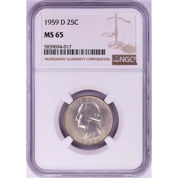 1959-D Washington Quarter Coin NGC MS65