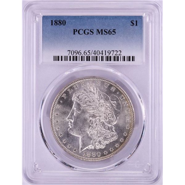 1880 $1 Morgan Silver Dollar Coin PCGS MS65