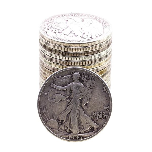 Roll of (20) Mixed Date Walking Liberty Half Dollar Coins