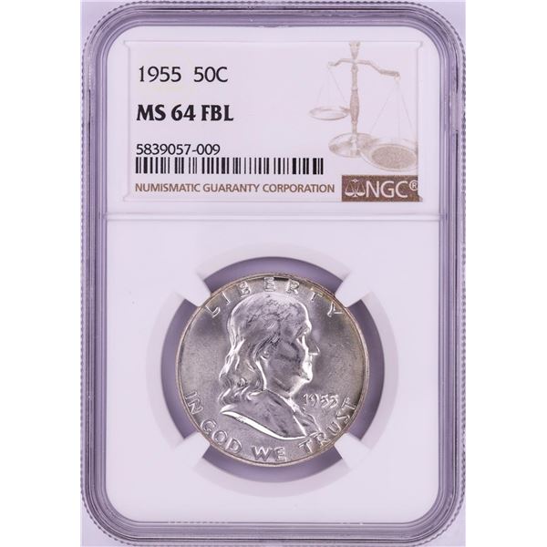 1955 Franklin Half Dollar Coin NGC MS64FBL