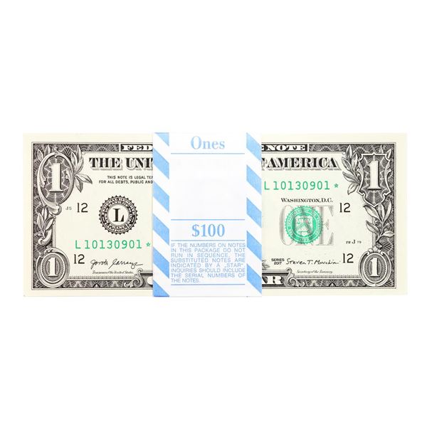 Pack of (100) Consecutive 2017 $1 Federal Reserve STAR Notes San Francisco