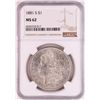 Image 1 : 1881-S $1 Morgan Silver Dollar Coin NGC MS62 Nice Toning