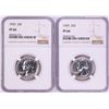 Image 1 : Lot of (2) 1959 Proof Washington Quarter Coins NGC PF66