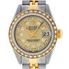 Image 2 : Rolex Ladies Two Tone Steel & Gold Champagne String Diamond Datejust Wristwatch