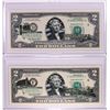 Image 1 : Lot of (2) 2003A $2 Federal Reserve Notes with Colorized Overprint in Cases