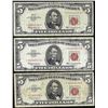 Image 1 : Lot of (3) 1963 $5 Legal Tender STAR Notes