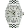 Image 2 : Rolex Men's Stainless Steel Silver Index 36MM Diamond Datejust Wristwatch