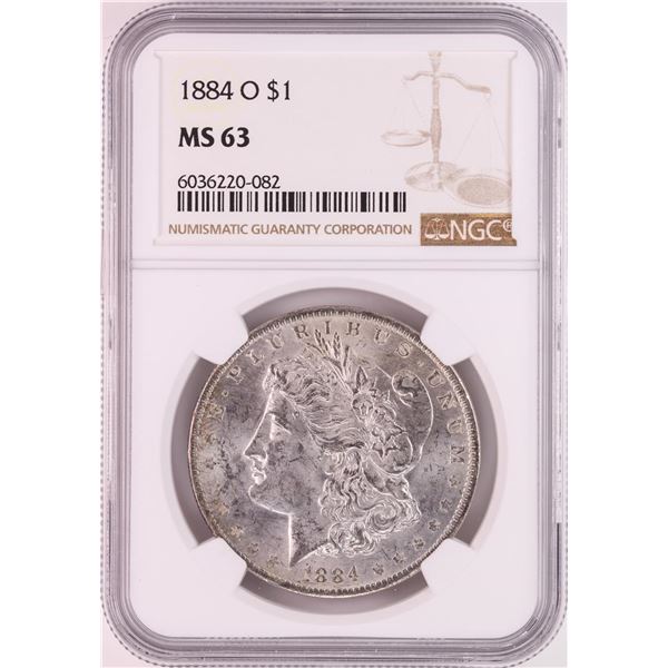 1884-O $1 Morgan Silver Dollar Coin NGC MS63 Great Toning