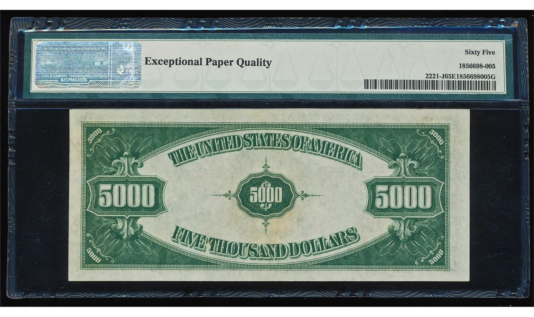 1934 $5,000 Federal Reserve Note Kansas City Fr.2221-J PMG Gem ...